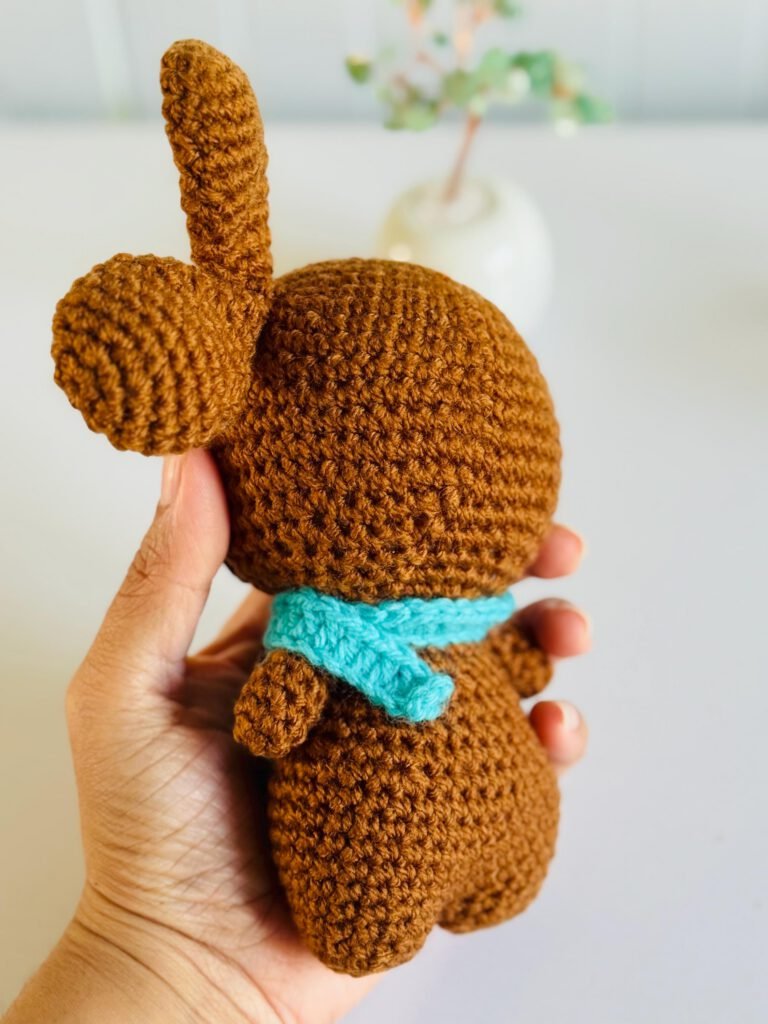 Close detail of a handmade custom crochet piece